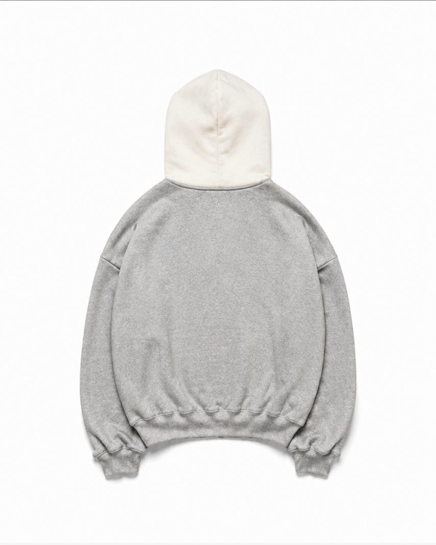 GREY/WHITE HOODIE